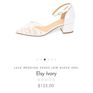 Kate Whitcomb Elsy Ivory Lace Wedding Block Heel Size 8